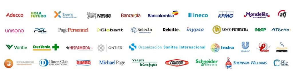 Empresas participantes en la feria virtual de empleo en Colombia