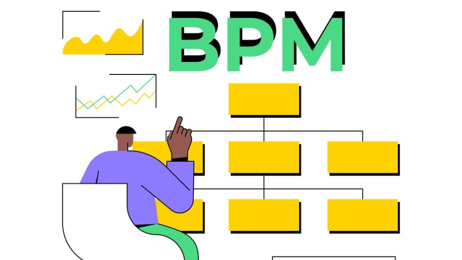 Ilustración vectorial de concepto abstracto de gestión de procesos empresariales (BPM)