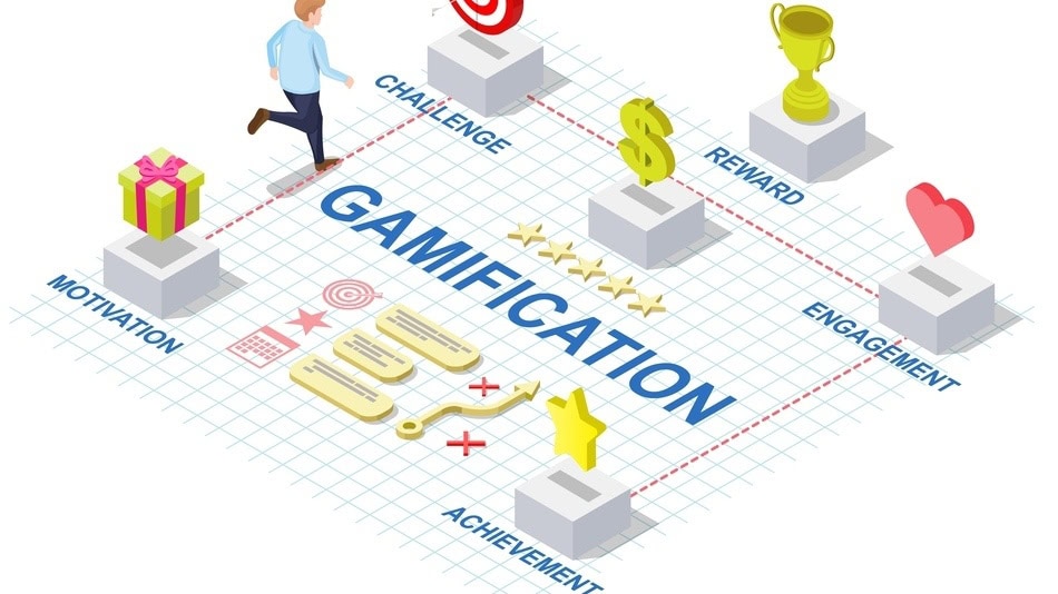 Ilustración concepto de Gamificación, herramientas pedagógicas para aplicar en entornos educativos